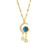 Women's Zircon Moon Planet Pendant Necklace - New Luxury Titanium Steel Design
