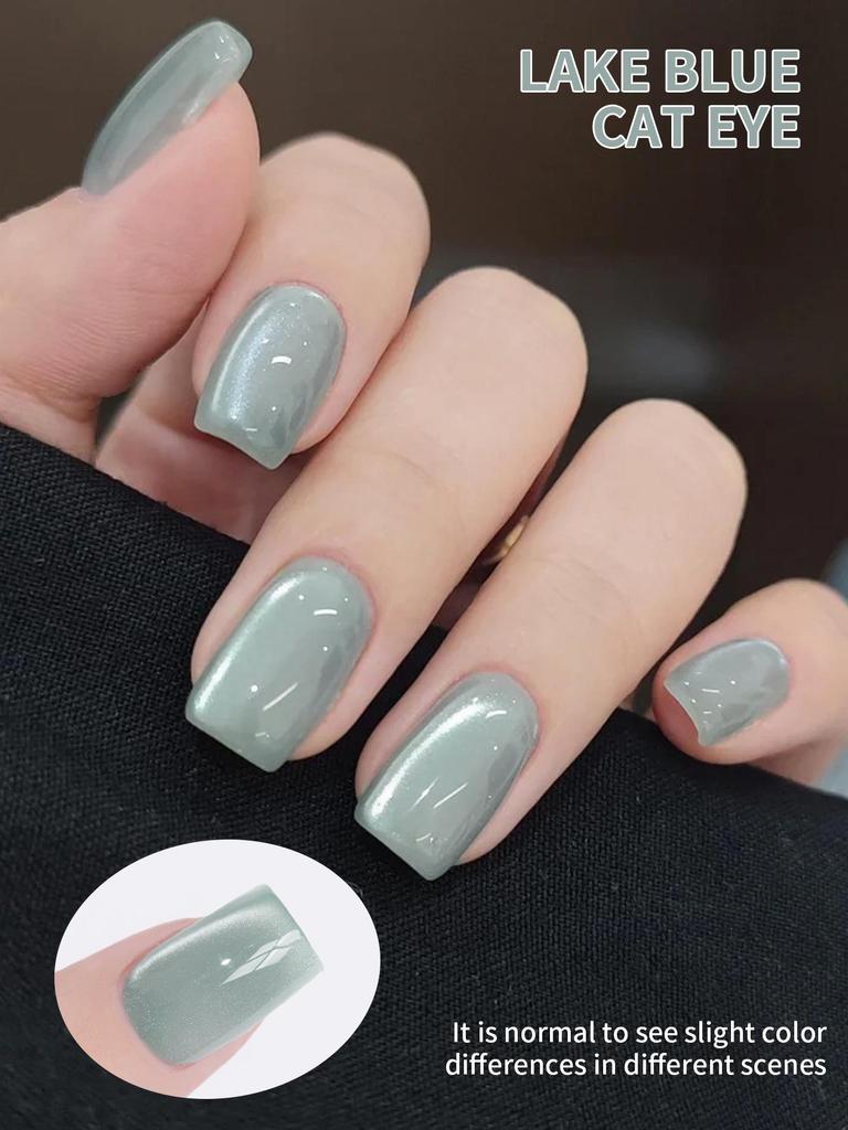 2025 Trendy Mint Mambo Porcelain Glass Bead Cat Eye Gel Polish