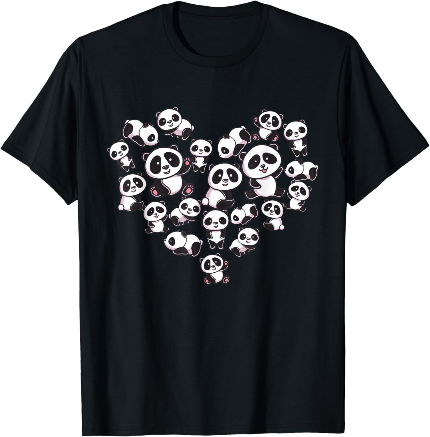 Panda Shirt Cute Panda Tshirt Panda Bear Lover Heart Gifts TShirt  Graphic T Shirts  Women Clothes  Camisetas S