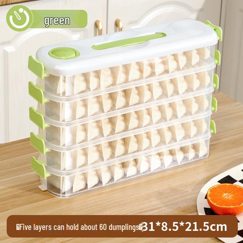 Multi-layer Wonton Storage Container with Lid, Stackable Fresh-Keeping Organizer.