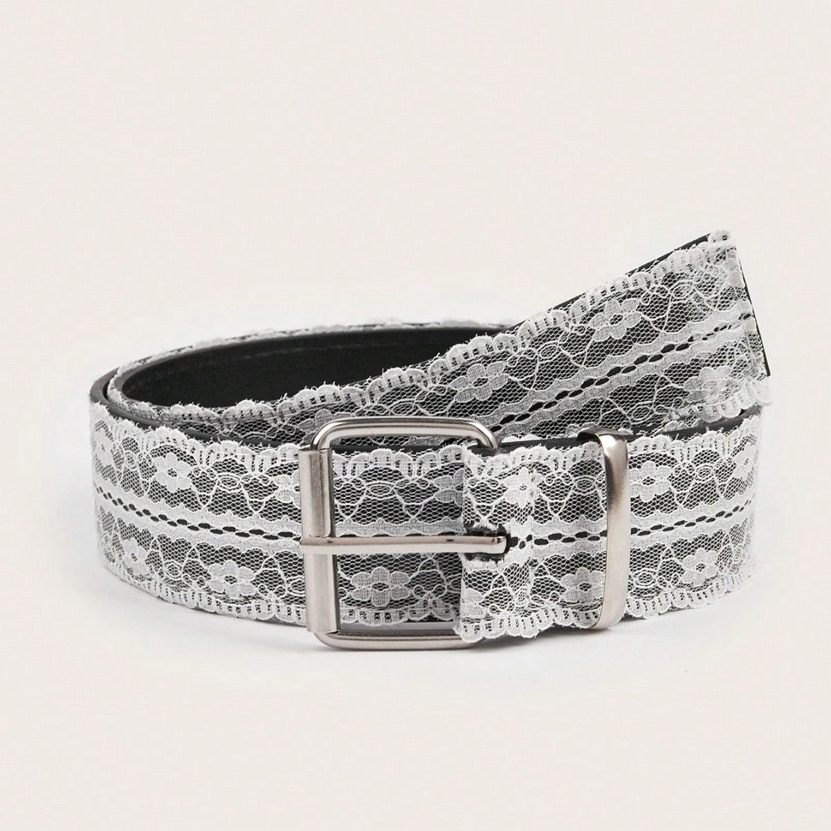 Witte Kanten Riem Dames Veelzijdige Decoratieve Rok Niche Ontwerp Riem wit