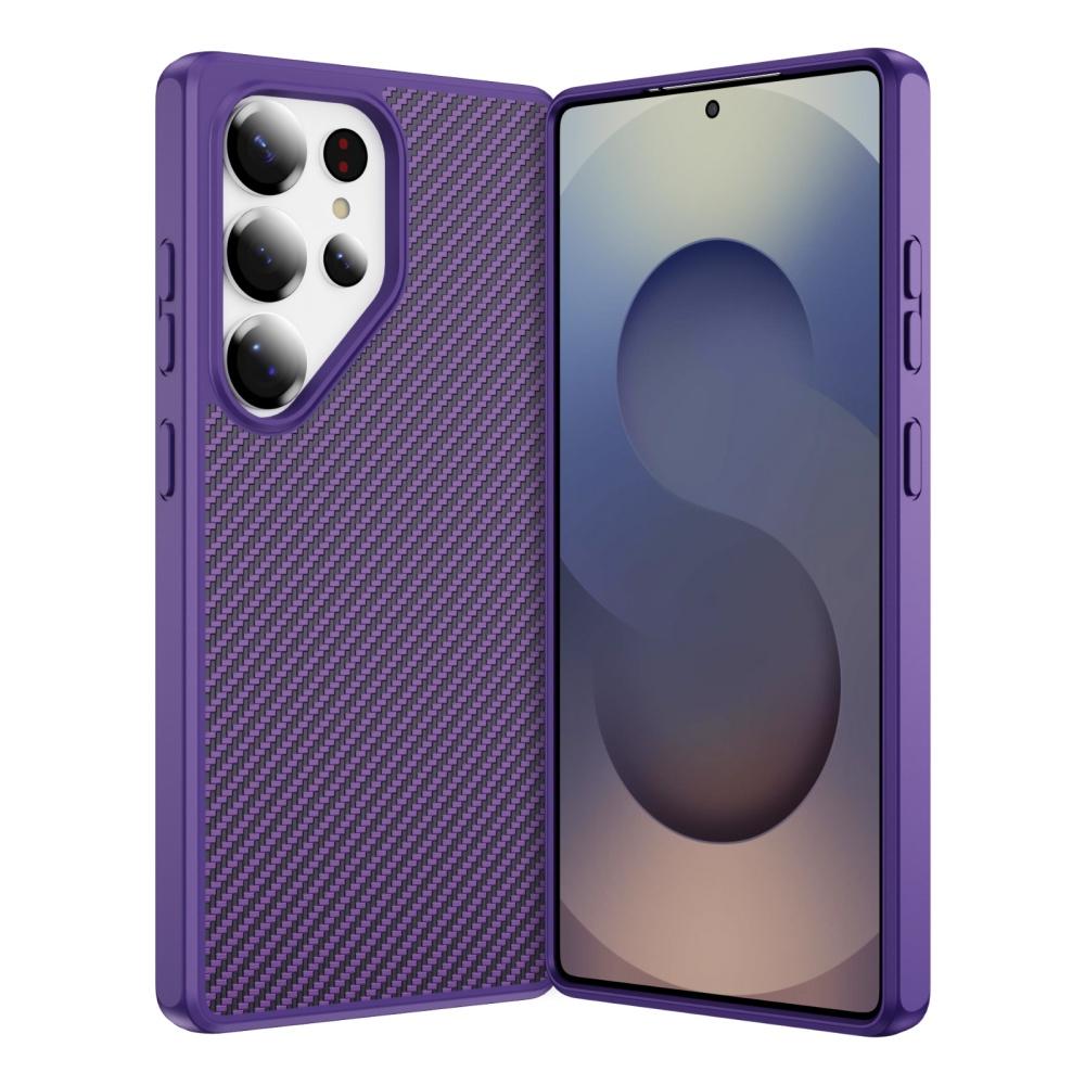 Business Sle Carbon Fiber Pattern Skin-friendly Case For Samsung Galaxy S26 Ultra S25 S24 S23 Plus TPU Bumper Shockproof Cover