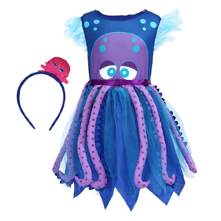 Fun and Creative Octopuses Outfit Set Adjustable Headband Skirt Costume Accessories for Theme Parties Comfortable Wear