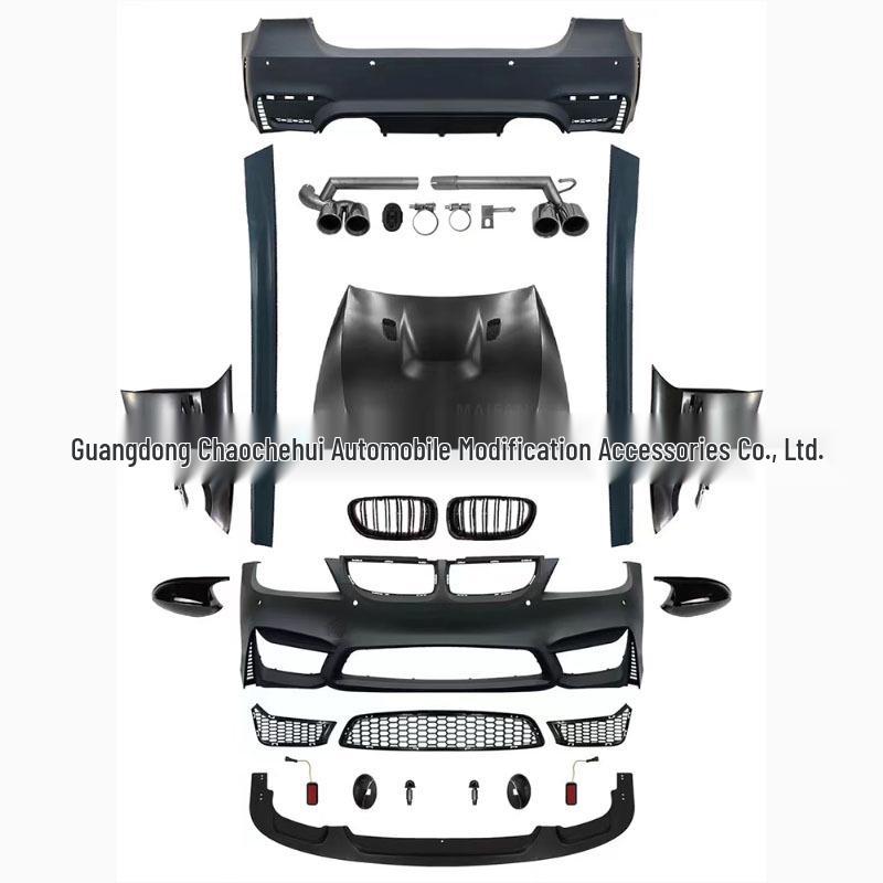 BMW 3 Series E90 Modified M4 Body Kit: M3 Front/Rear Bumpers, Grille, Hood, Side Skirts, Fenders (05-12 Models)