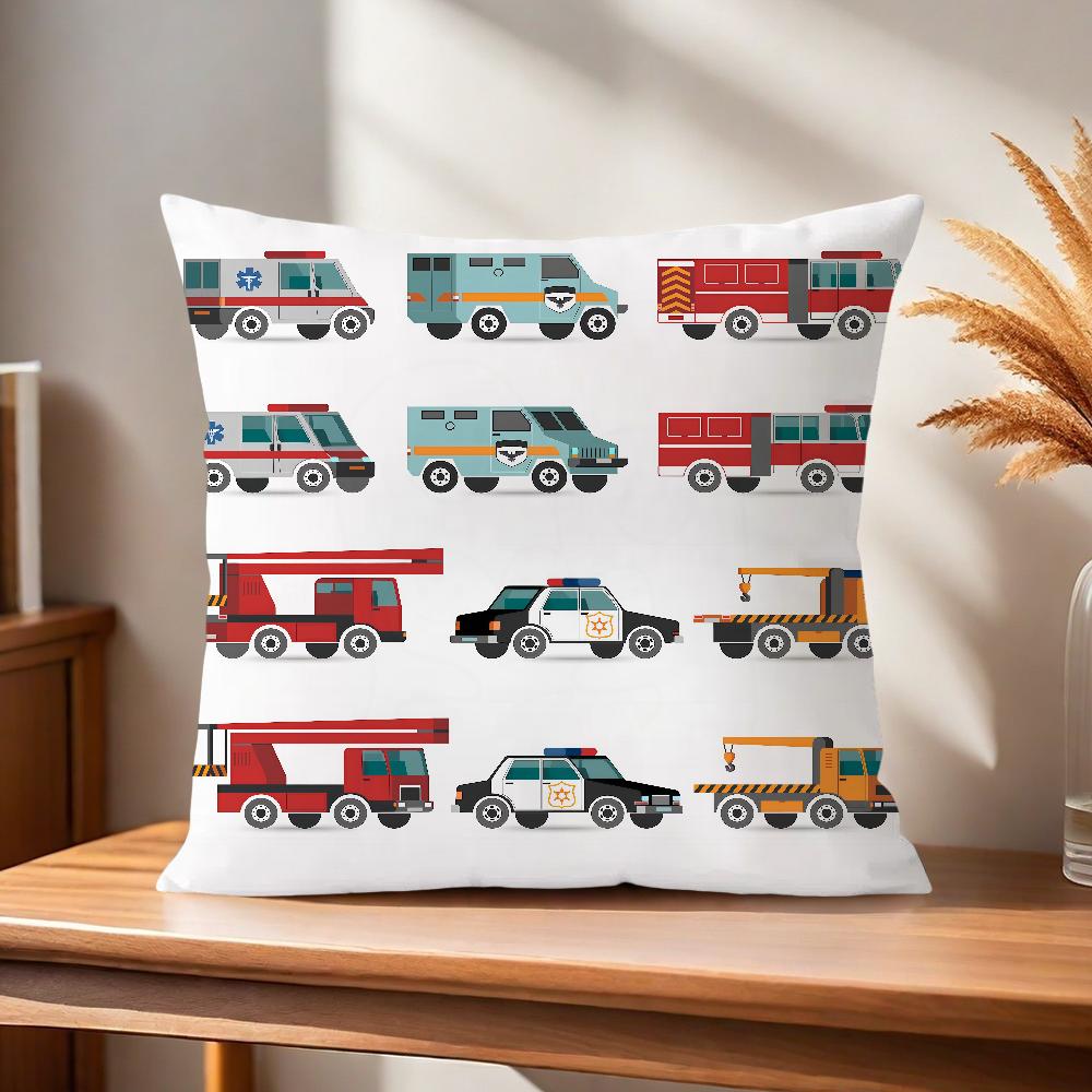 ART Transportation Cars Truck Boat Racing Soft Pillow Case for Sofa Living Room Home Office Decor Protective Covers Without