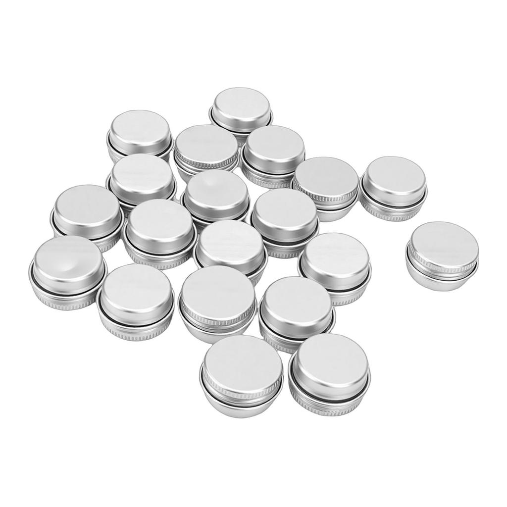 20pcs 5ml Empty Aluminum Round Tins with Screw Top Lids Reusable Aluminum Tin Jar Refillable Containers