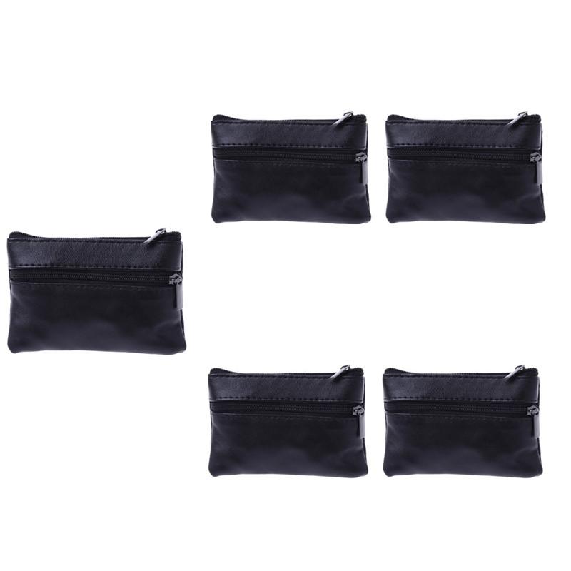 Vintage Leather Zipper Coin Purse Small Cash Change Pouch Key Holder For Men Women