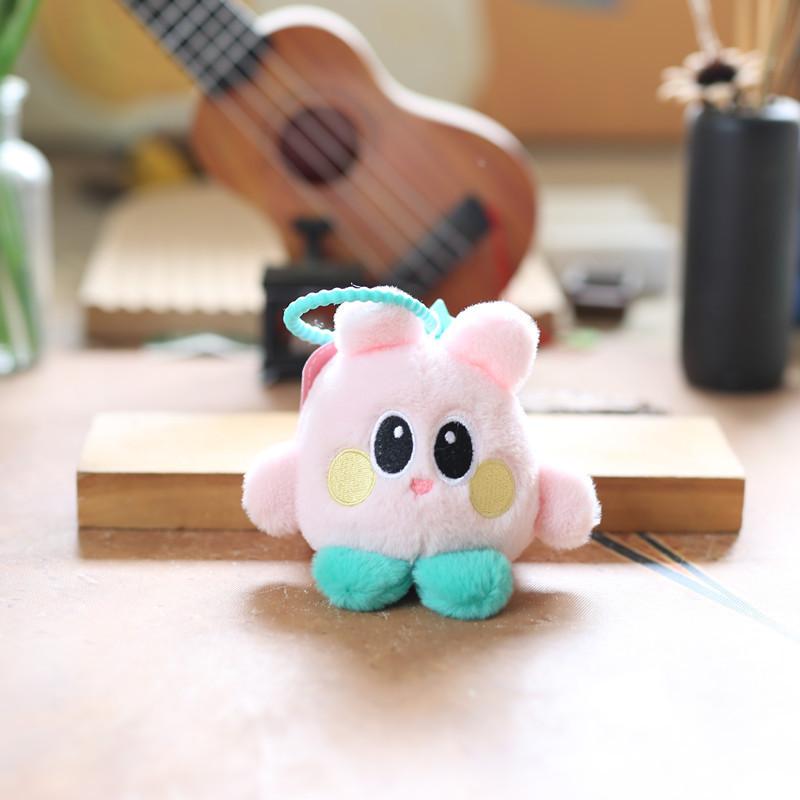 Cute Adorable Big-eyed Kirby Plush Toy Keychain Soft Short Plush Green Grey Pink