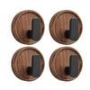 Self-adhesive Solid Wooden Hook Walnut Key Decorative Towel Holder Hook Door Hanger Wall Coat Rack Kitchen Bathroom Organizer