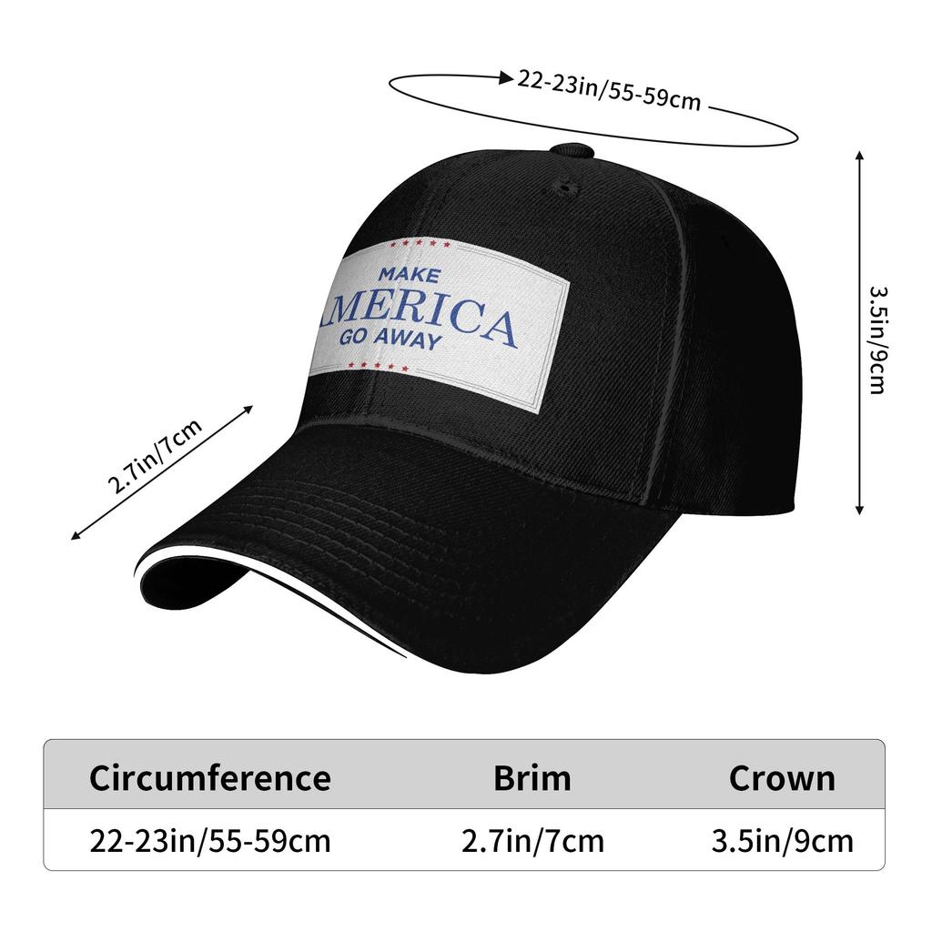 Make America Go Away Sandwich Baseball Cap Fashion Summer Funny Sarcasm Us Saying Snapback Cap Men Women Adjustable Adult Hat