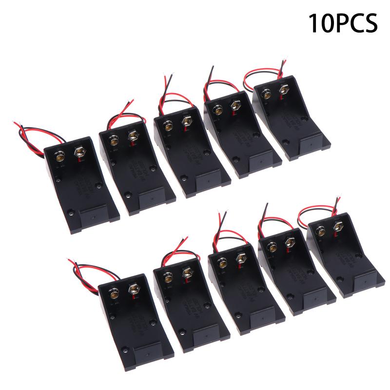 Latest 5/10PCS 9V Battery Clip Holder 9V Battery Case 9V Battery Box With Wire Leads DIY Accessories