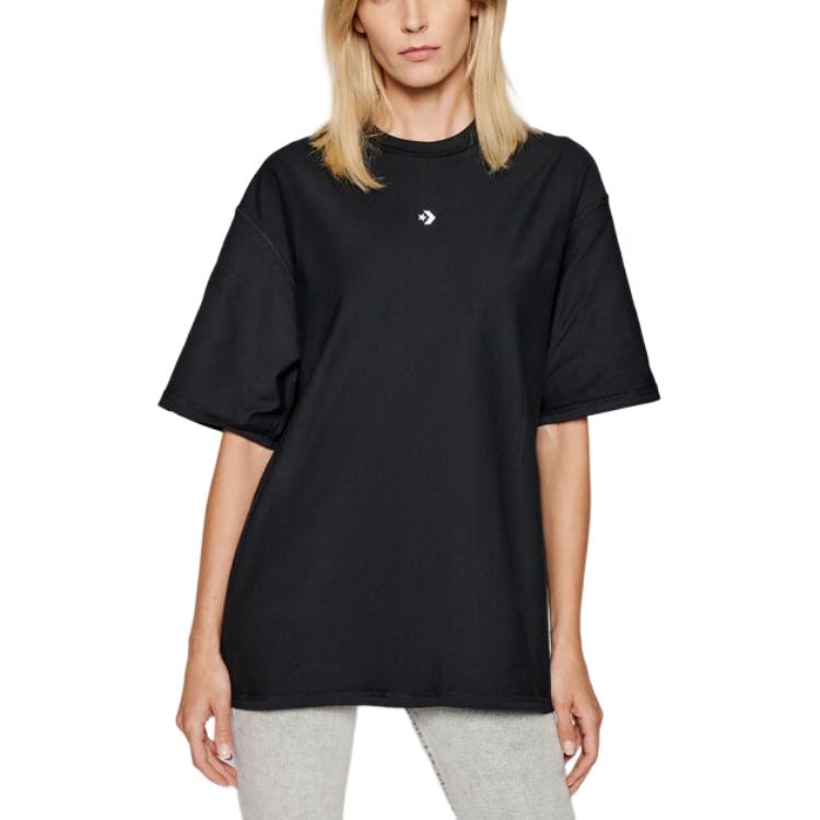 Converse T Shirts Unisex Black Crew Neck Moderate Straight Fit 10020975-A02