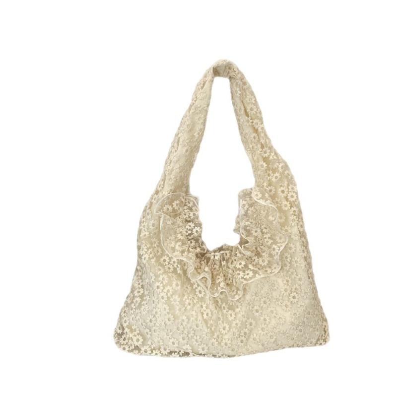 Lace Daisy Canvas Bag Tote Bags for Women Trendy Shoulder Bag Shopping Bags Mother Kids Bag Class Bags for Girl Bolsos De Mujer