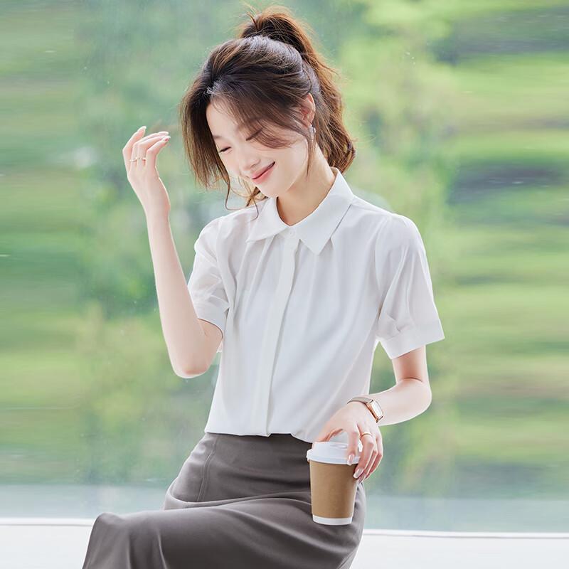 Women's Short-Sleeve Professional Chiffon Blouse