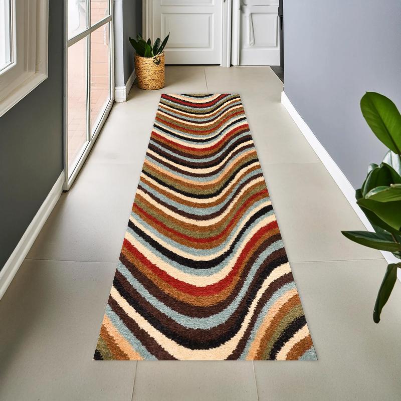 

Bohemian Patchwork Runner Rug Carpet Non Slip Washable Soft Durable Decorative Cozy Floor Mat for Hallway Entryway 40X60CM