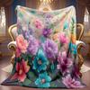Floral Pattern Blanket Soft High-Definition Digital Print All-Season Cooling Blanket Soft Breathable 100% Polyester Perfect Gift for Family and Friend