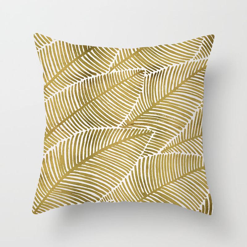 European Style Golden Geometric Print Car Pillow Cover Sofa Cushion Cover Home Furnishings