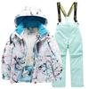 Children's Fashion Skiwear Set Boys' And Girls' Thickened Waterproof Warm Ski Suit Jacket And Trousers Outfit Set
