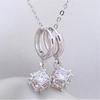 Crystal 925 Sterling Silver Jewelry Korean Fashion Rhinestone Exquisite Ball Beautiful Bright Female Earrings E241