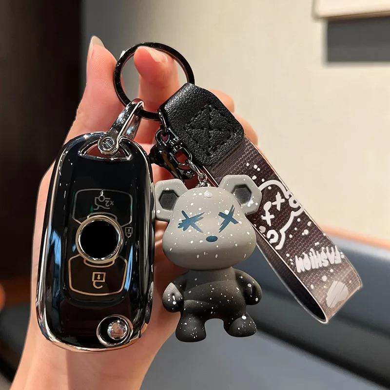 

New Tpu Car Flip Key Case Cover Shell Keychain For Buick Verano Encore Gx Gl6 - For Opel Vauxhall Astra K Corsa E