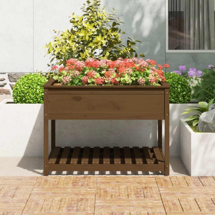 VidaXL Planter and Shelf Honey Brown 111.5x111.5x81 Cm Pine Wood 823804