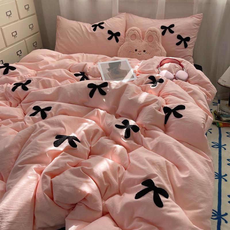 Chenille-Stickerei Bettbezug, Einzelbett, 180x220cm, Passend für 1,5m Bett, Inklusive Bettlaken, 150x200cm