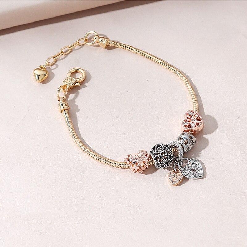 1pcs Heart Shaped Tree Of Life Bracelet Women Fashion Trend Jewelry Copper Chain Diy Beads