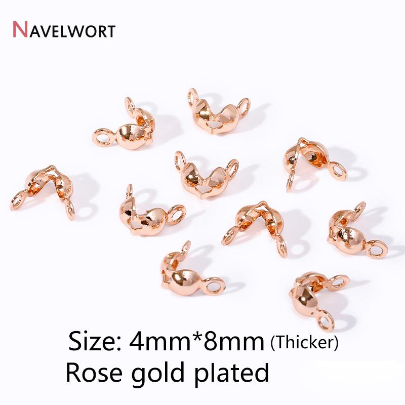 

30Pcs/Lot 3.2mm/4mm Brass Calotte Crimp Beads Tip Knot Cover,Double Cup Bead Tip,DIY Jewelry Making Accessories 30 Pieces