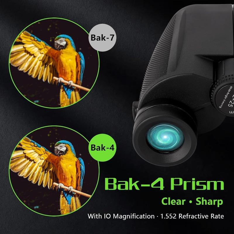 Binoclu compact 12×25 pentru observarea păsărilor, binoclu cu focalizare ușoară pentru copii și adulți, pentru pasionații de observare a păsărilor și vânătoare, articole de camping pentru copii