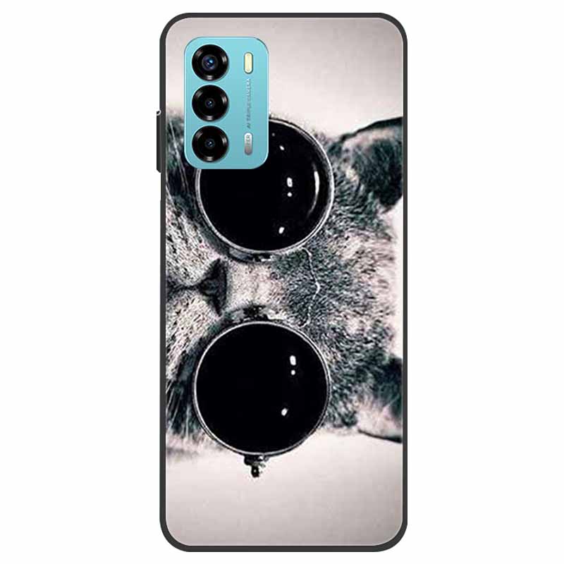 Custodia per ZTE Blade V40 Vita Fiore Marmo Nero Paraurti Morbido TPU Silicone Cover per ZTE V 40 Vita / Blade V40 Vita Custodie per Telefono