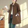 DIMANAF 2025 New Autumn Winter Women Plus Size Coats Jackets Cotton Loose Casual Lady Outerwear Trench