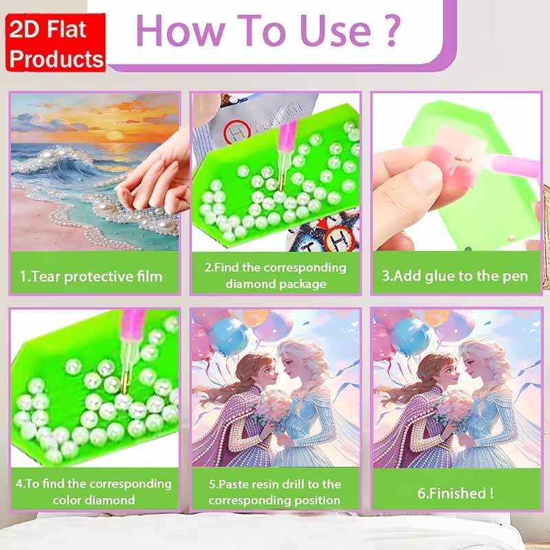 Disney Pearl Painting Anna and Elsa Pearl Art Painting Kit Art Pearl Painting Kit Adult Beginner Gift Creative Home Wall Decor