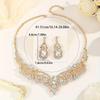 Elegantes Vintage-inspiriertes Halsketten- und Ohrring-Set, Strasssteine, vielseitiger Modeschmuck für den täglichen Gebrauch und besondere Anlässe