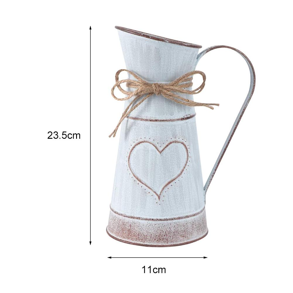 Vaze de flori din metal de grădină de epocă, nuntă, flori artificiale, găleată, suport pentru butoi, shabby chic, stil rustic, ulcior poate artizanat