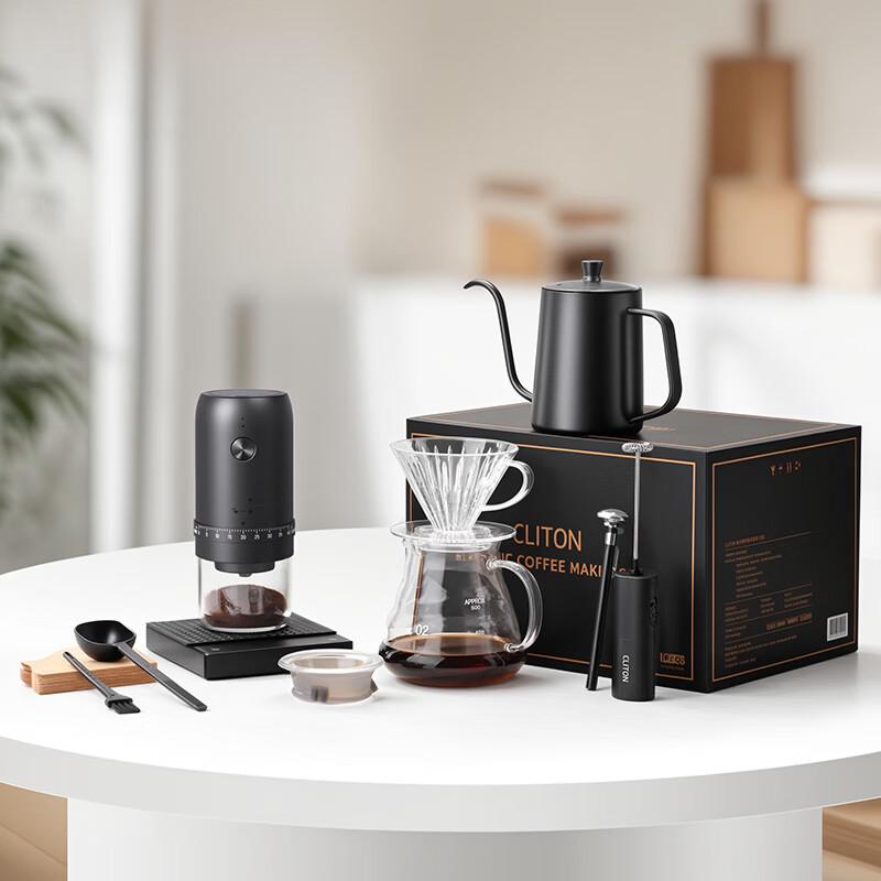 CLITON Hand Coffee Grinder and Pour Over Set