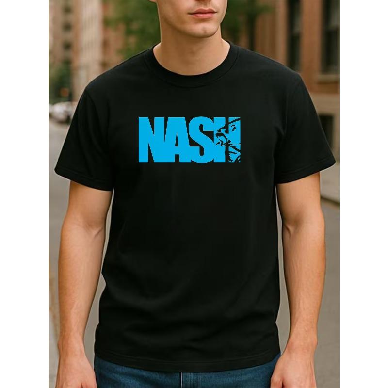 

European Size Creative NASH Letter Silhouette Print Adult T-Shirt, Featuring a Minimalist And Trendy Design That Showcases a Unique Street Attitude S чёрный