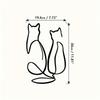 Simple Lines Art Metal Wall Decor Geometric Animal Cat Love Theme Mural