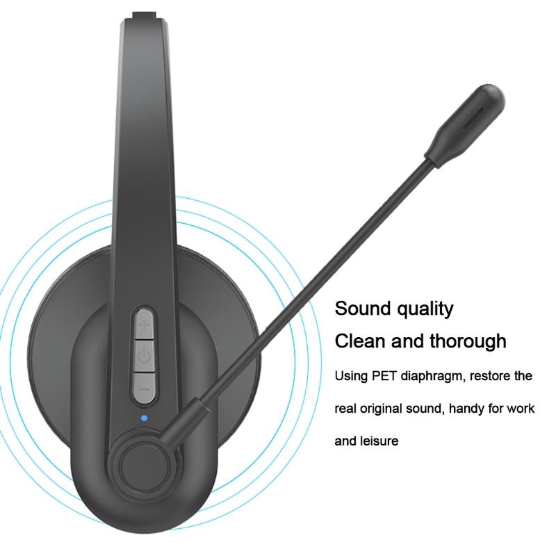 300mAh Earphone Battery Capacity Call Center Headset Hands-free Headphone for Smart Noise Cancelling Bluetooth-compatibl