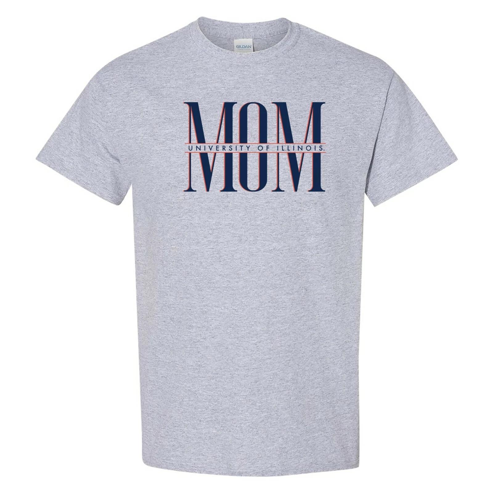 Illinois Fighting Illini Classic Mom T-Shirt - Sport Grey L