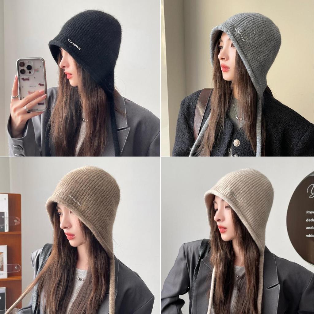 Women's Fashion Knit Wool Hat - Versatile, Solid Color, Warm Ear Protection for Large Head Circumference
