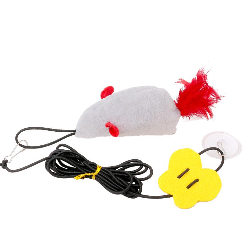 Hanging Sound-sounding Mouse Plush Cat Toy, Chirping Mouse Self-amusement Cat Toy