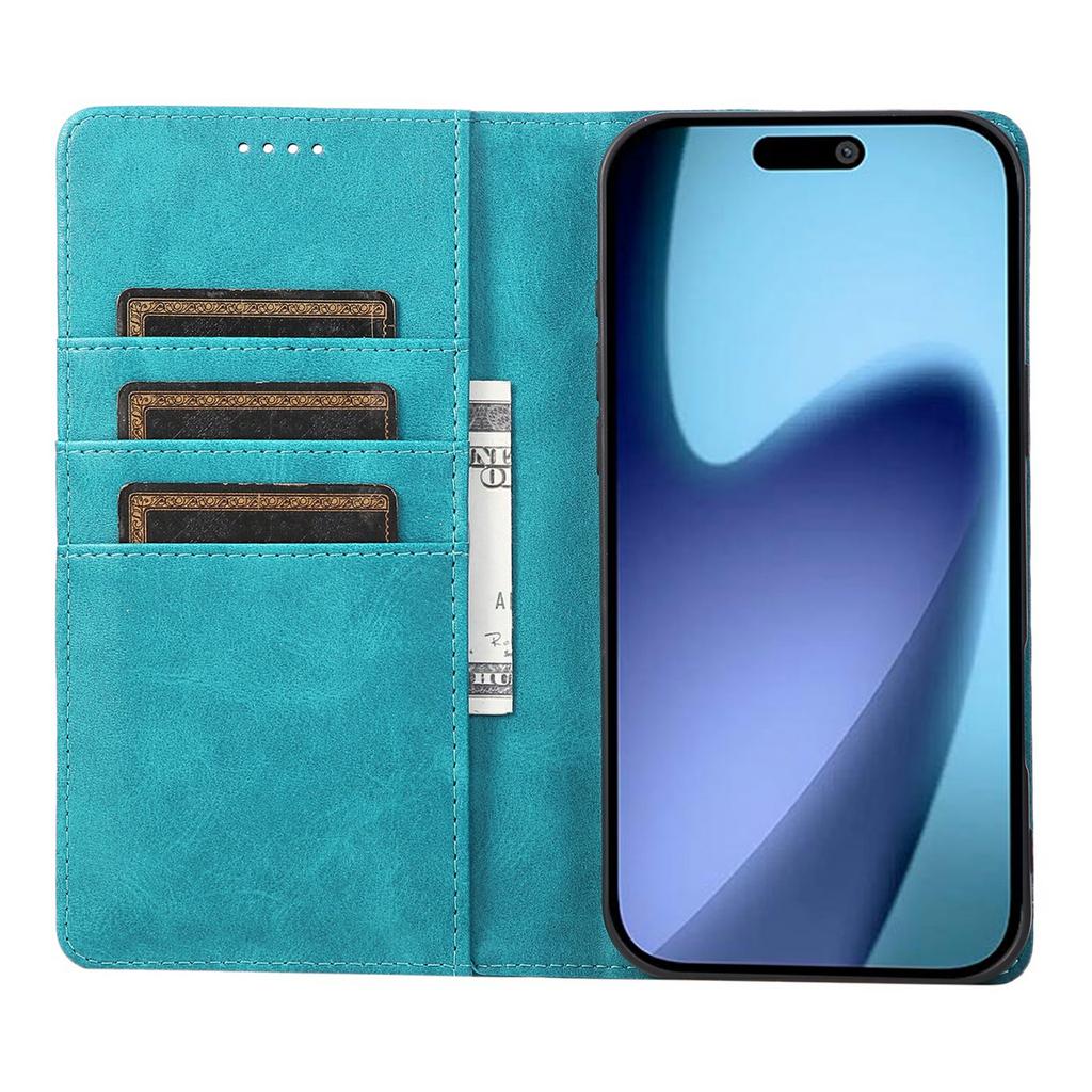 For iPhone 17 Pro Case RFID Blocking PU Leather Phone Wallet Cover