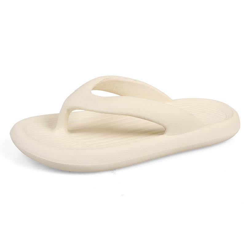 Non-slip pinch feet new women's bathroom men's couple slippers bathing outside wearing sandals summer thick-bottomed flip-flops beach