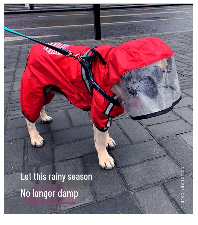 

Светоотражающий водонепроницаемый дождевик для собак средних и крупных пород - Дизайн с четырьмя лапами из полиэстера S