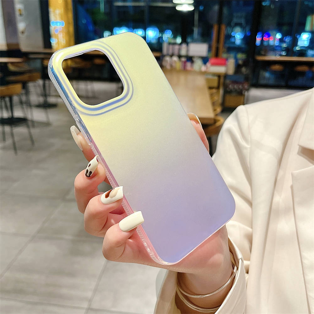 Luksusowe matowe przezroczyste etui laserowe na telefon do iPhone 14 Pro Max 13 12 Pro Max 13 14 Plus Odporne na wstrząsy zderzak Miękka tylna okładka