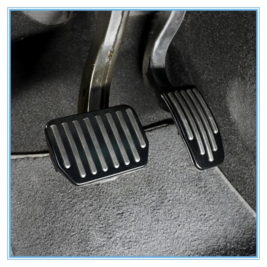 Car Foot Pedal Pads Covers For 2021-2023 Tesla Model 3 Y Aluminum Alloy + Rubber Anti-slip Accelerator Brake Rest Pedal