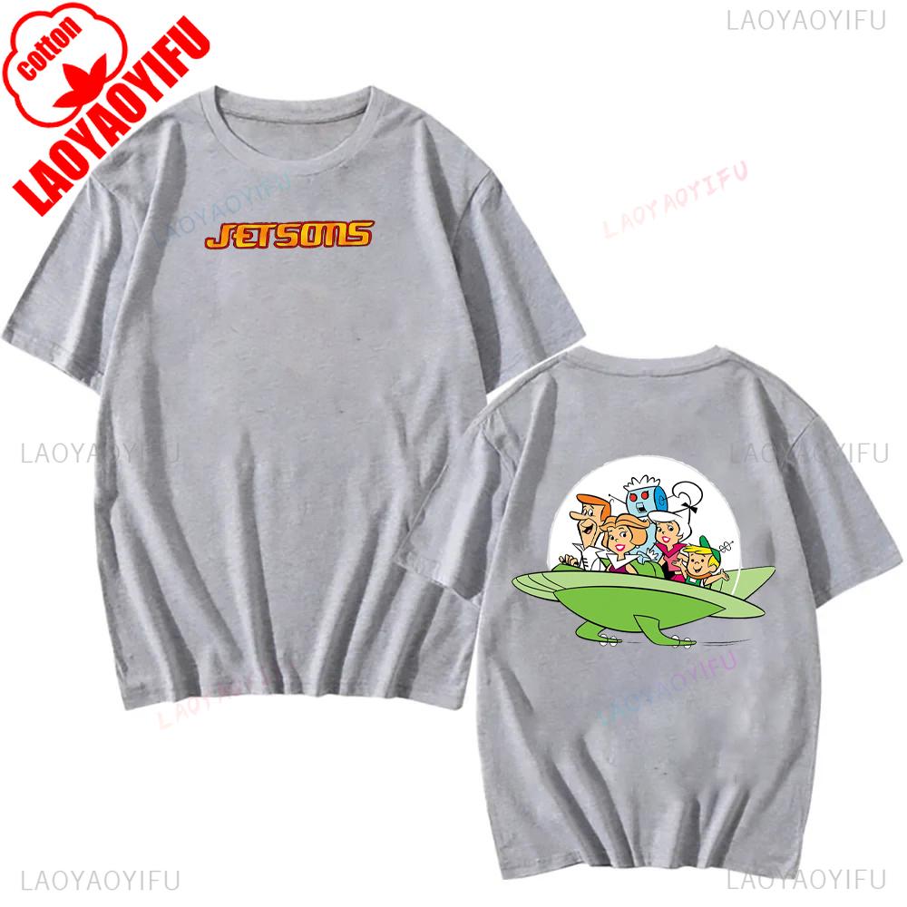 The Jetsons Printed T-shirt Tops Cartoon The Jetsons Letter Clothes Comfy Casual Breathable T Shirt Social Club