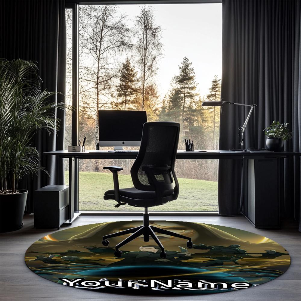 Custom Name Vox Machina Printed Round Rug Carpet Chair Rug Area Rug Entryway Doormats,for Office Chair Living Room Bedroom Kitchen Room.
