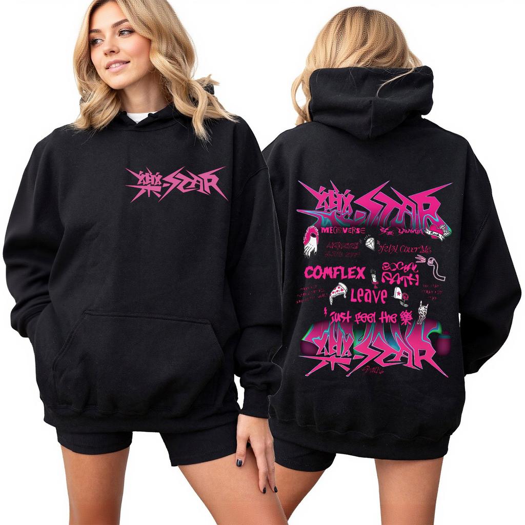 Roupa Casual Feminina da Moda Fato de Treino Top de Manga Comprida Moletom com Capuz Estampado