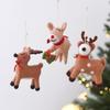 Soft Fabric Christmas Deer Hanging Ornament with Display Loop, Stuffed Tree Accent for Winter Table and Room Styling